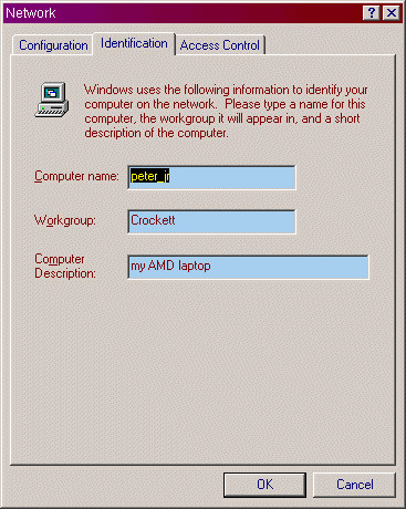 This is where you change the name and work-group for the 'puter.