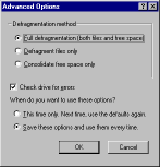 Defrag settings screenshot