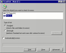 Screenshot of Scandisk main window